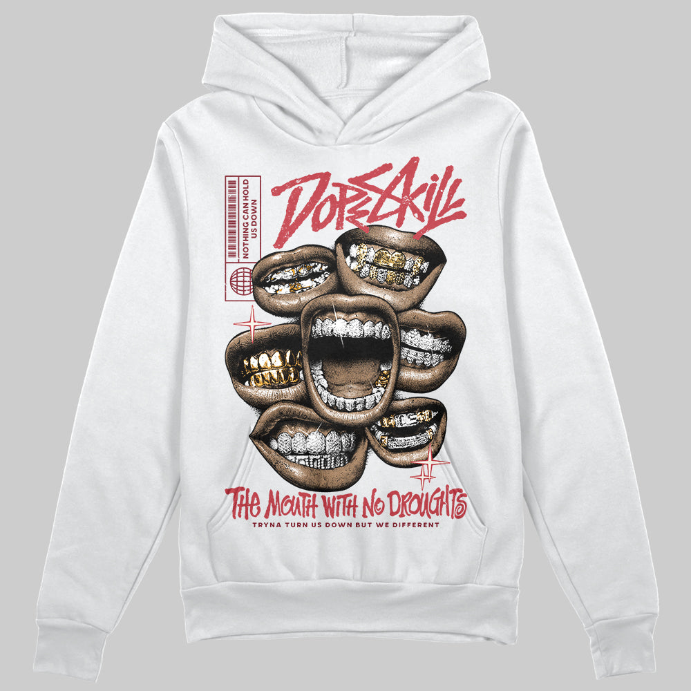 Jordan 4 “Sierra Red" DopeSkill Hoodie Sweatshirt The Mouth With No Droughts Graphic Streetwear - White
