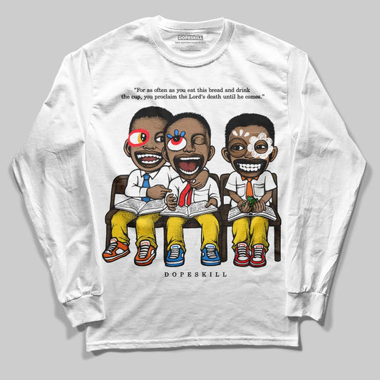 Jordan 4 Thunder DopeSkill Long Sleeve T-Shirt First Sunday Graphic Streetwear - White