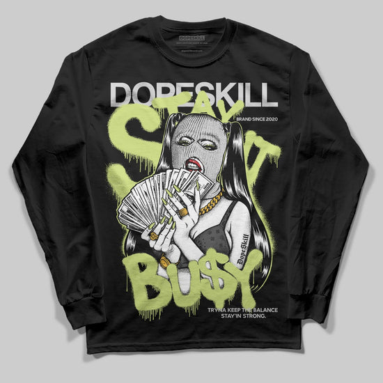 Jordan 4 GS “Light Lemon Twist” DopeSkill Long Sleeve T-Shirt Stay It Busy Graphic Streetwear - Black