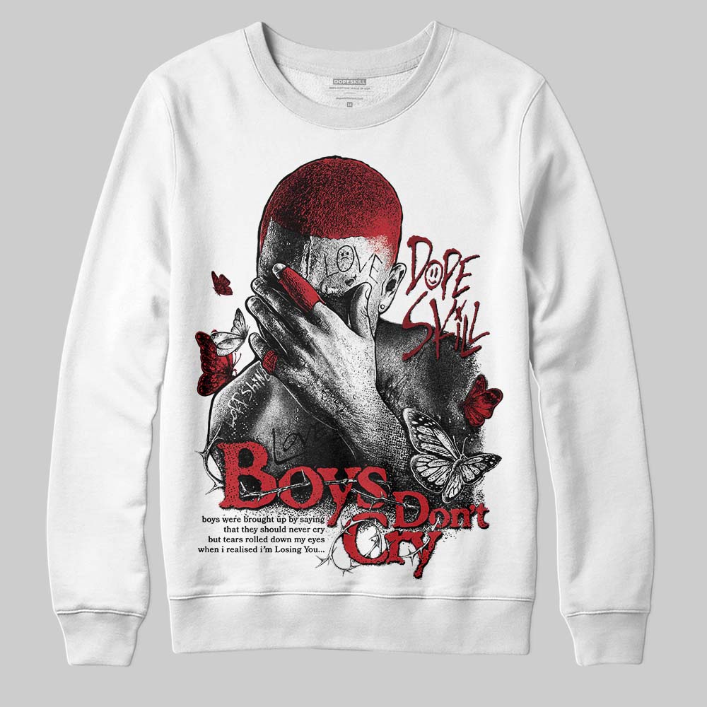 Jordan 1 High OG “Ruby” DopeSkill Sweatshirt Boys Don't Cry Graphic Streetwear - White