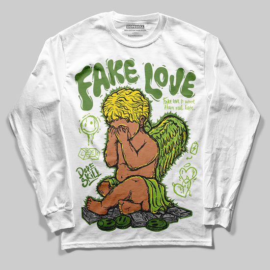 Dunk Low 'Chlorophyll' DopeSkill Long Sleeve T-Shirt New Fake Love Graphic Streetwear - White