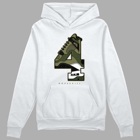 Jordan 4 Retro SE Craft Medium Olive DopeSkill Hoodie Sweatshirt No.4 Graphic Streetwear - WHite