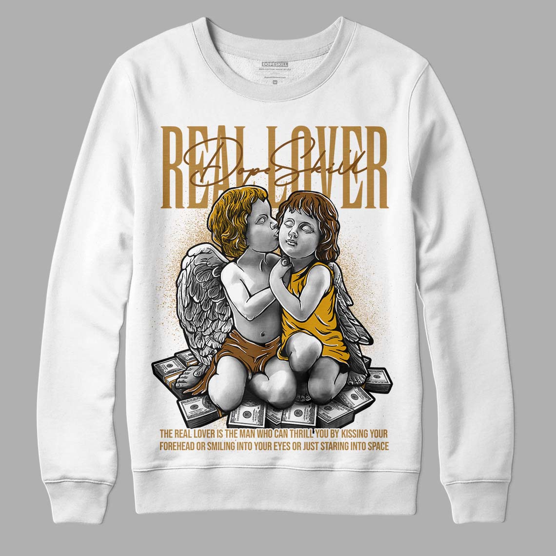 Jordan 13 Wheat 2023 DopeSkill Sweatshirt Real Lover Graphic Streetwear - White