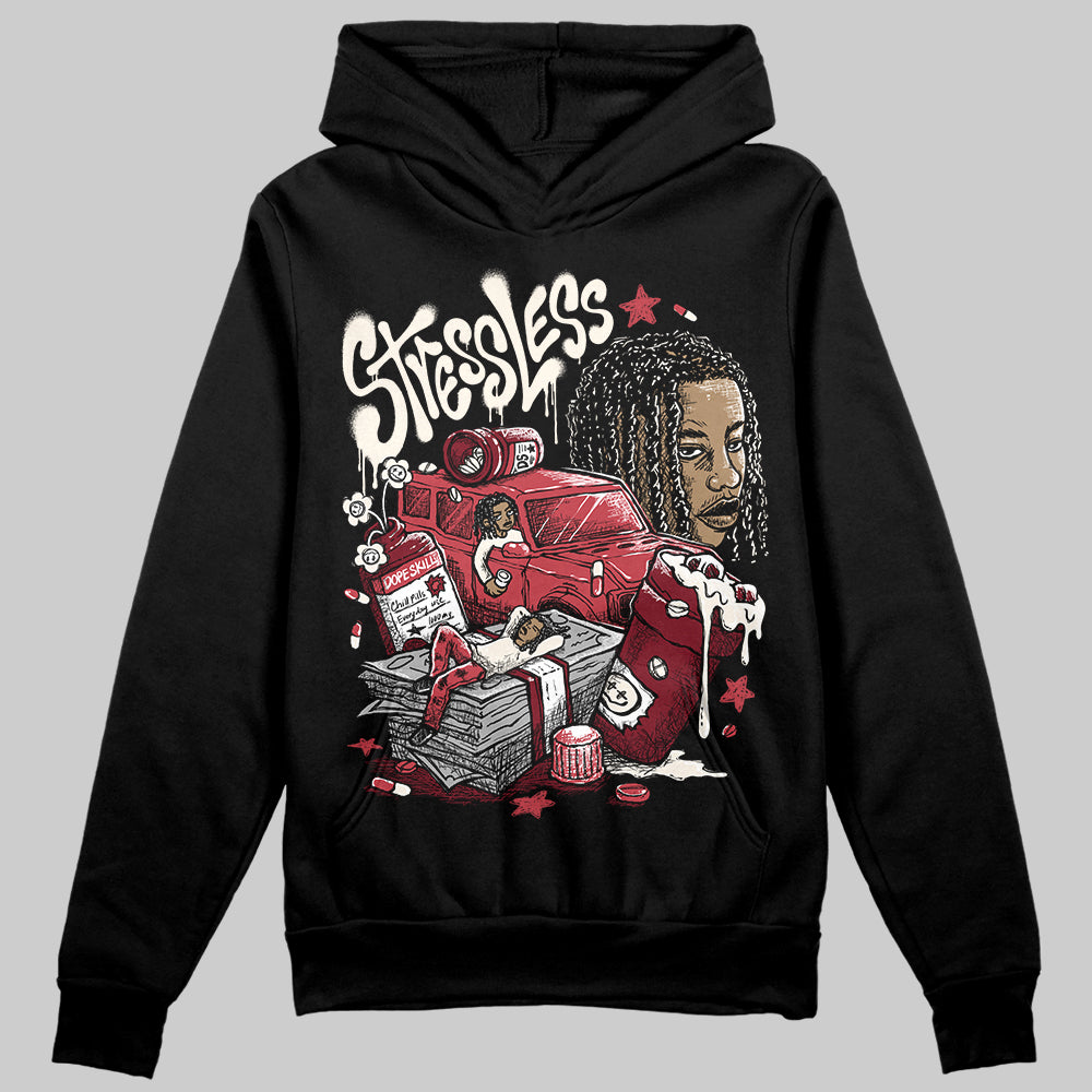 Jordan 4 “Sierra Red" DopeSkill Hoodie Sweatshirt Stressless Graphic Streetwear - Black