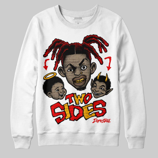 Red Sneakers DopeSkill Sweatshirt Two Sides Graphic Streetwear - White