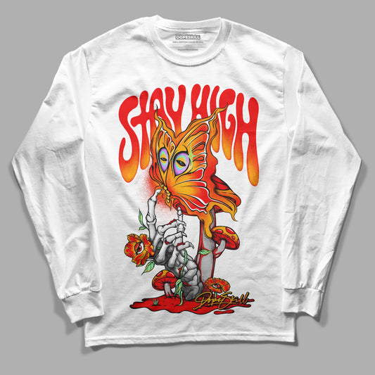 Red Sneakers DopeSkill Long Sleeve T-Shirt Stay High Graphic Streetwear - White