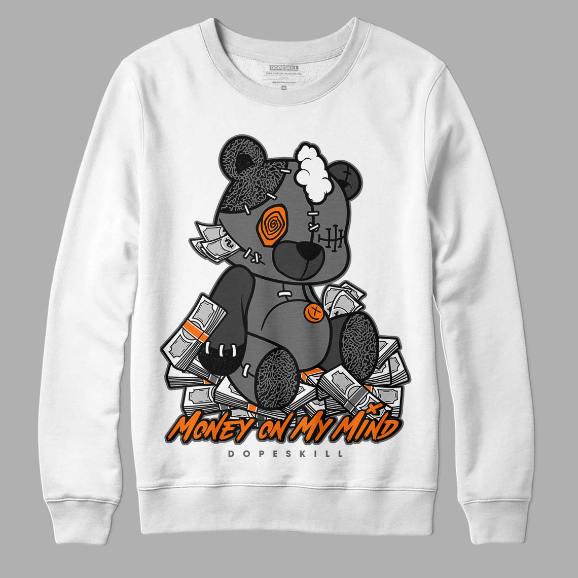 Jordan 3 Retro 'Fear Pack' DopeSkill Sweatshirt MOMM Bear Graphic Streetwear - WHite