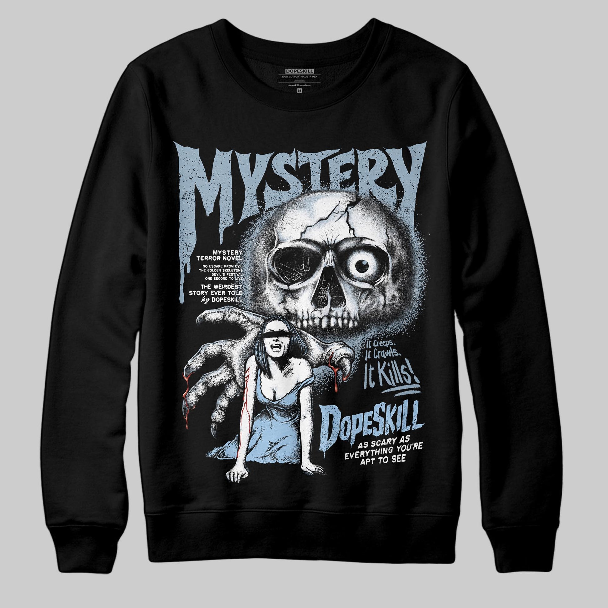 Jordan 40 “Blue Suede” DopeSkill Sweatshirt Mystery Ghostly Grasp Graphic Streetwear - Black
