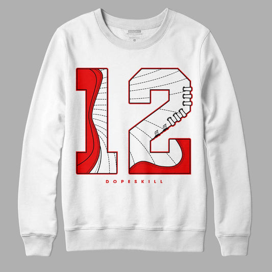 Jordan 12 “Cherry” DopeSkill Sweatshirt No.12 Graphic Streetwear - White 