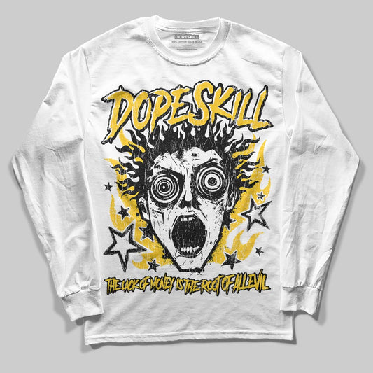 Yellow Sneakers DopeSkill Long Sleeve T-Shirt Root of Evil Graphic Streetwear - White