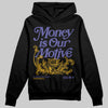 Jordan 4 Retro Lakers DopeSkill Hoodie Sweatshirt Money Is Our Motive Typo Graphic Streetwear - Black
