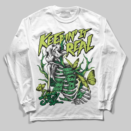Green Sneakers DopeSkill Long Sleeve T-Shirt Keepin' It Real Graphic Streetwear - White 