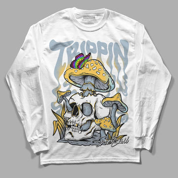 Jordan 13 “Blue Grey” DopeSkill Long Sleeve T-Shirt Trippin Graphic Streetwear - White 