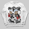 Jordan 5 Retro OG Black Metallic Reimagined DopeSkill Long Sleeve T-Shirt No Risk No Story Graphic Streetwear - White