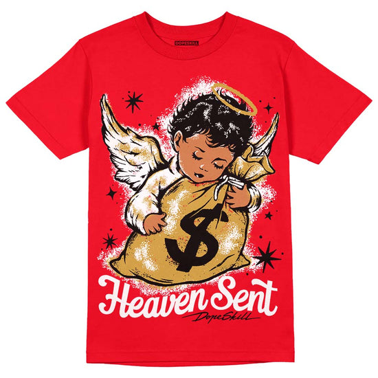 Jordan 4 Red Thunder DopeSkill Red T-Shirt Heaven Sent Graphic Streetwear