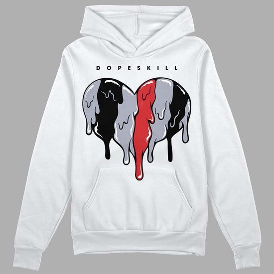 Jordan 4 “Bred Reimagined” DopeSkill Hoodie Sweatshirt Slime Drip Heart Graphic Streetwear - White