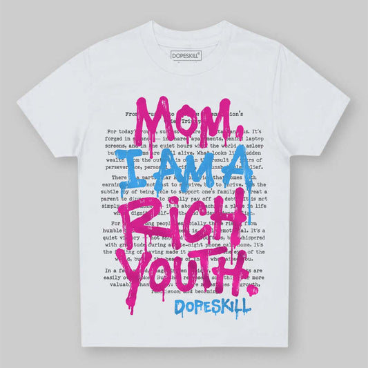 Pink Sneakers DopeSkill Toddler Kids T-shirt Mom, I Am A Rich Youth Graphic Streetwear - White