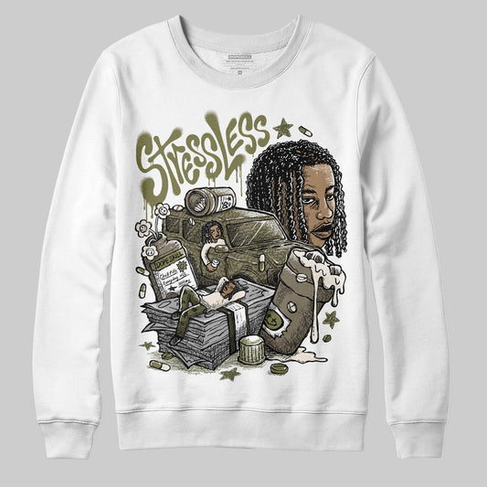 Jordan 3 “Medium Olive” aka “Family Affair” DopeSkill Sweatshirt Stressless Graphic Streetwear - White