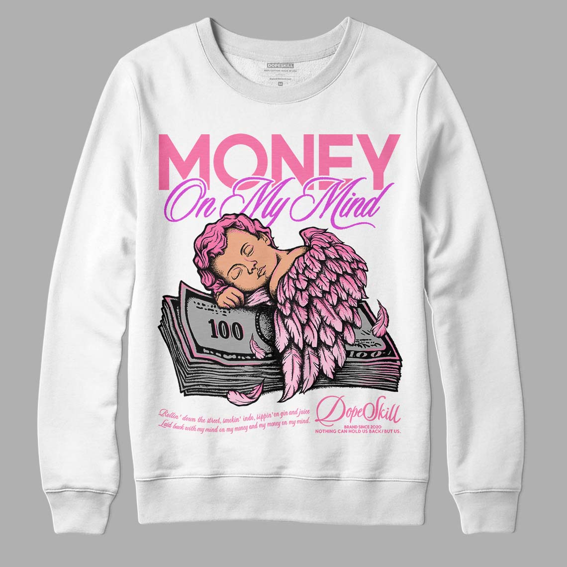 Dunk Low LX Pink Foam DopeSkill Sweatshirt MOMM Graphic Streetwear - White