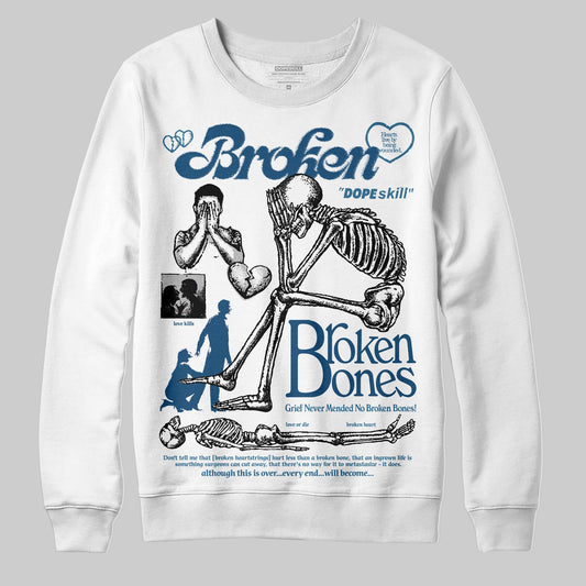 Jordan 12 Retro French Blue (2025) DopeSkill Sweatshirt Broken Bones Graphic Streetwear