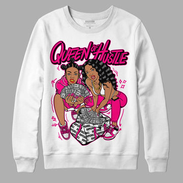 Jordan 1 Low GS “Fierce Pink” Dopeskill Sweatshirt Queen Of Hustle Graphic Streetwear - White