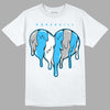 Jordan 2 Low "University Blue" DopeSkill T-Shirt Slime Drip Heart Graphic Streetwear - White