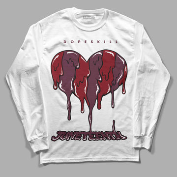 Jordan 5 Retro Burgundy (2023) DopeSkill Long Sleeve T-Shirt Juneteenth Heart Graphic Streetwear - White