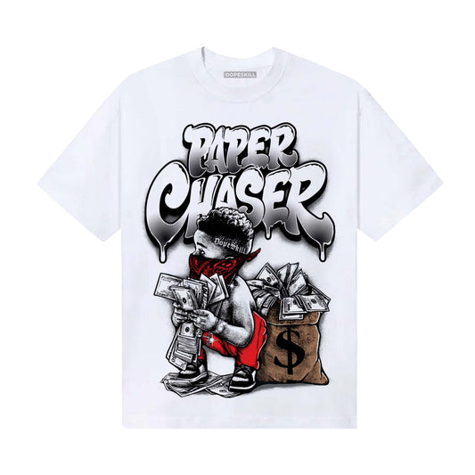 Black and White Sneakers DopeSkill T-Shirt Paper Chaser Boy Graphic Streetwear - White