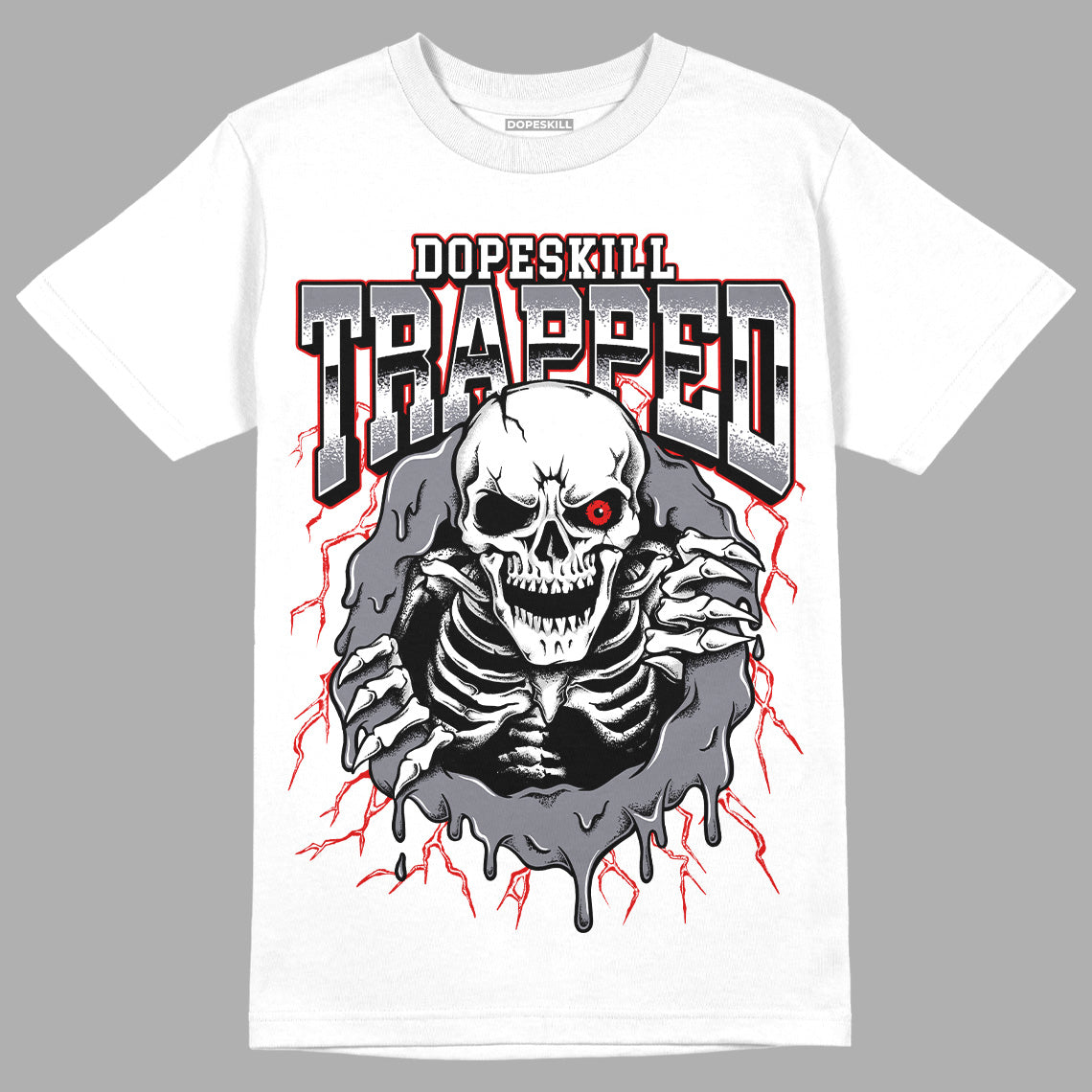 Jordan 9 Retro Fire Red DopeSkill T-Shirt Trapped Halloween Graphic Streetwear  - White 