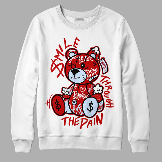 Jordan 6 “Red Oreo” DopeSkill Sweatshirt Smile Through The Pain Graphic Streetwear - White 