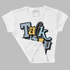 Jordan 13 “Blue Grey” DopeSkill Women's Crop Top Talk Is Chip Graphic Streetwear - White 