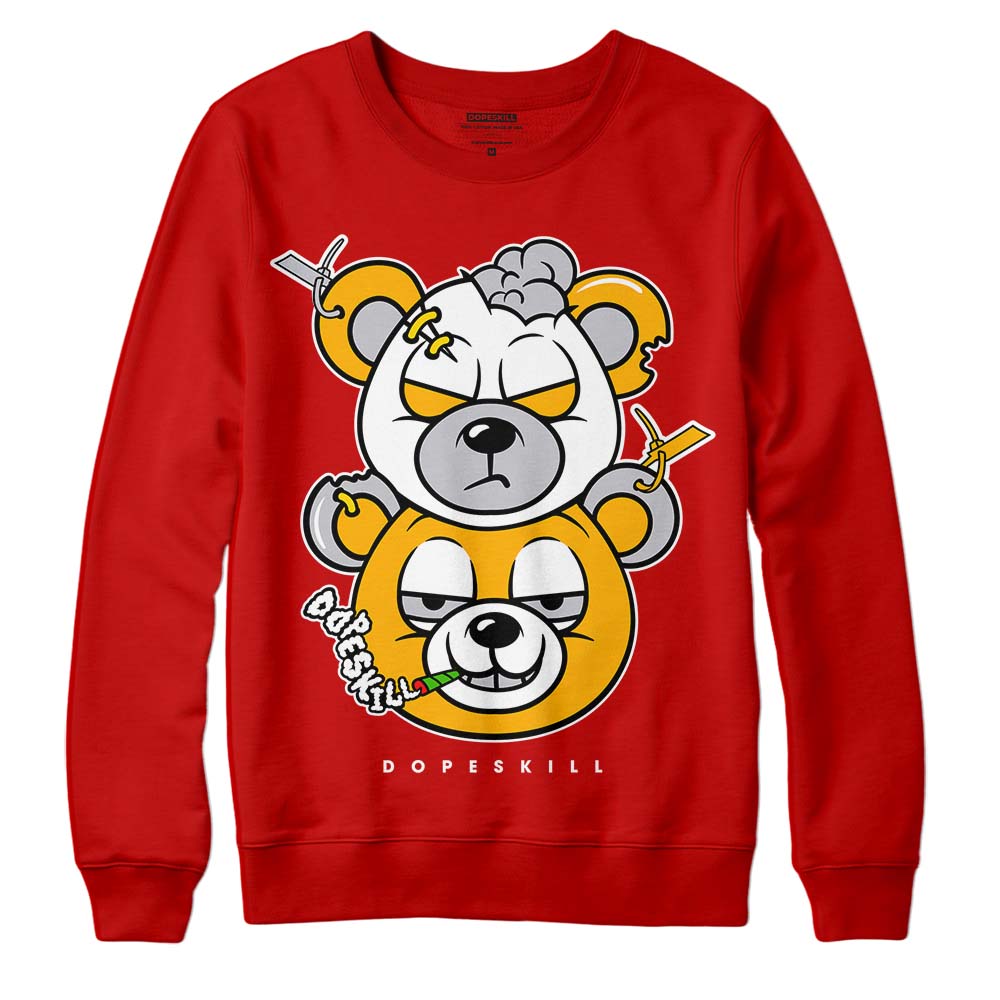 Red Sneakers  DopeSkill Red Sweatshirt Dope Bear Graphic Streetwear 