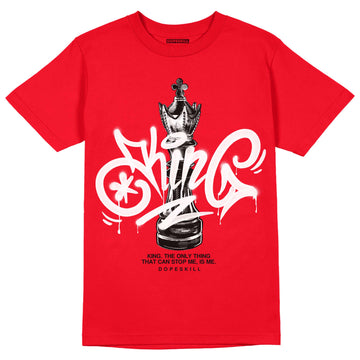 Jordan 4 Red Thunder DopeSkill Red T-Shirt King Chess Graphic Streetwear