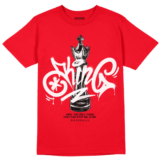 Jordan 4 Red Thunder DopeSkill Red T-Shirt King Chess Graphic Streetwear