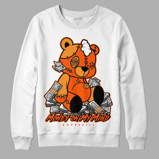 Jordan 12 Retro Brilliant Orange DopeSkill Sweatshirt MOMM Bear Graphic Streetwear - White