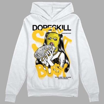 Jordan 4 Retro “Vivid Sulfur” DopeSkill Hoodie Sweatshirt Stay It Busy Graphic Streetwear - White 