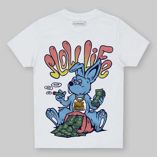 University Blue Sneakers DopeSkill Toddler Kids T-shirt Slow Life Graphic Streetwear - White