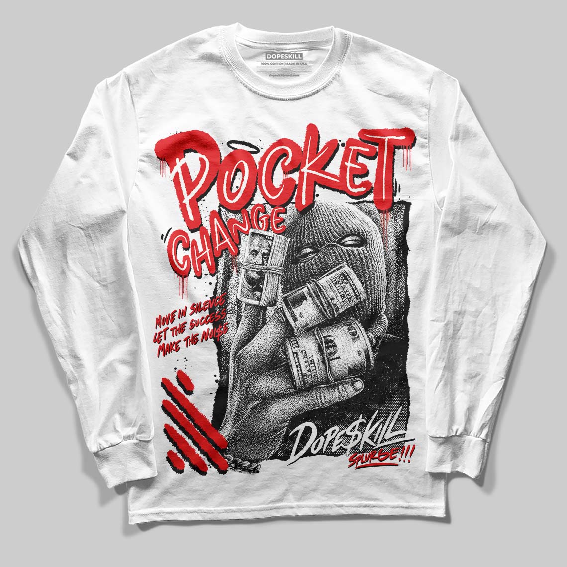 Dunk Panda Low White Black DopeSkill Long Sleeve T-Shirt Pocket Change Graphic Streetwear - White