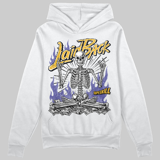 Jordan 4 Retro Lakers DopeSkill Hoodie Sweatshirt Laid Back Graphic Streetwear - White