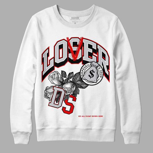 Jordan 2 Retro "Black Cement" DopeSkill Sweatshirt Loser Lover Graphic Streetwear - White