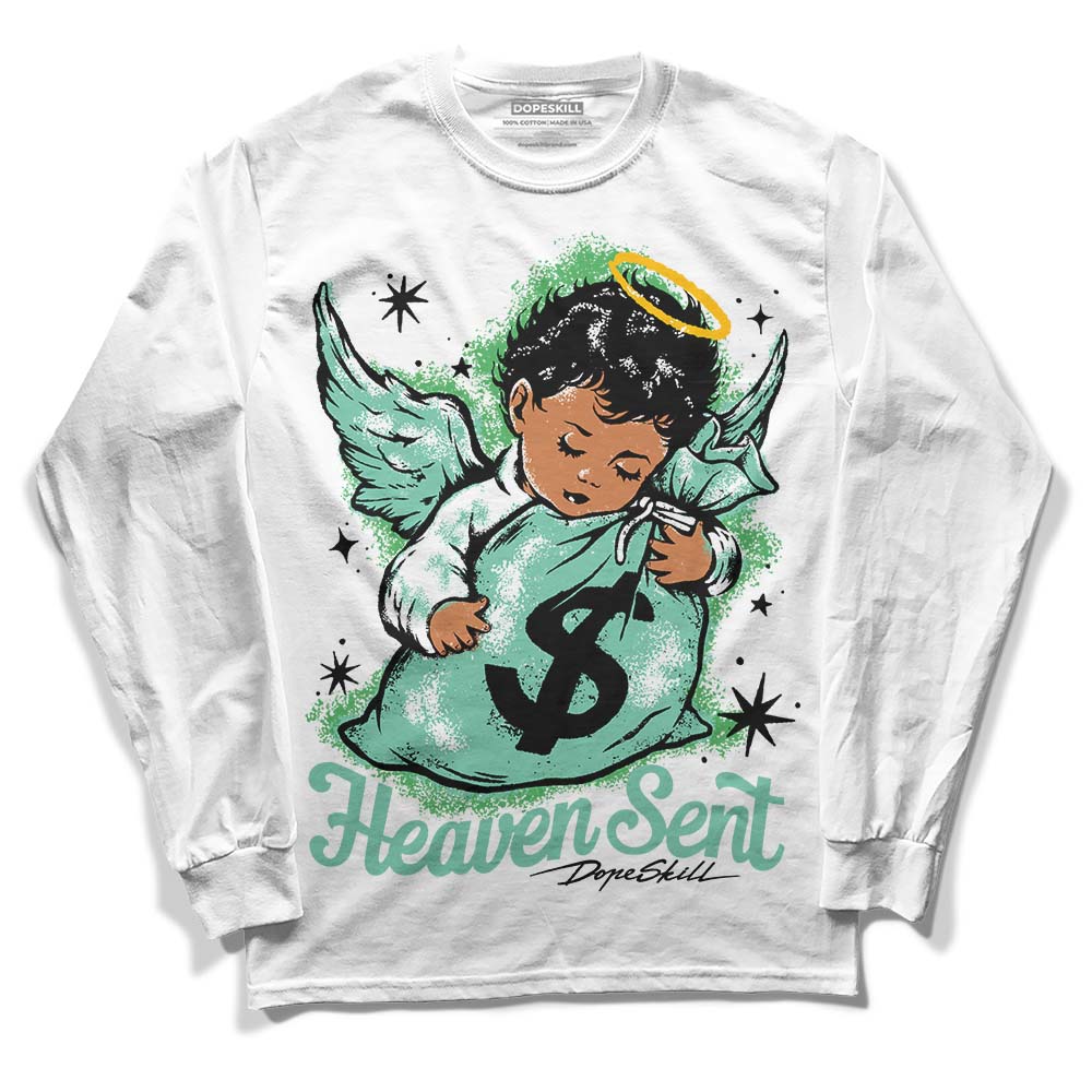 Jordan 1 High OG Green Glow DopeSkill Long Sleeve T-Shirt Heaven Sent Graphic Streetwear - White