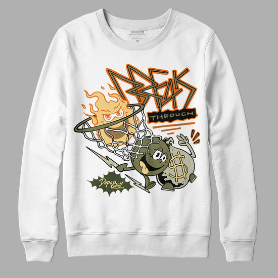 Jordan 4 Retro SE Craft Medium Olive DopeSkill Sweatshirt Break Through Graphic Streetwear - White