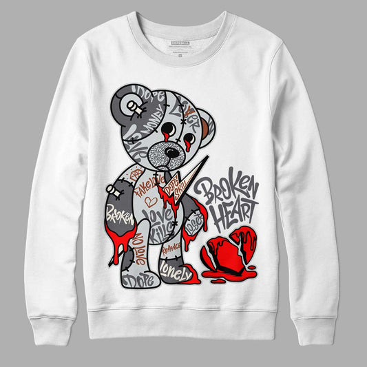 Jordan 1 Retro Low OG Black Cement DopeSkill Sweatshirt Broken Heart Graphic Streetwear - White