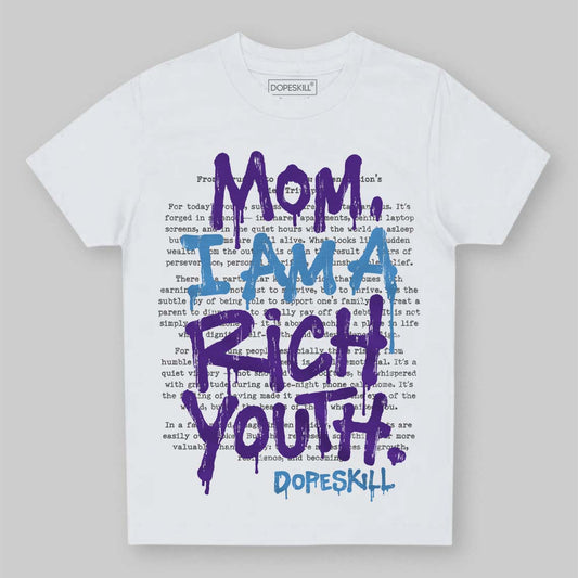 PURPLE Sneakers DopeSkill Toddler Kids T-shirt Mom, I Am A Rich Youth Graphic Streetwear - White