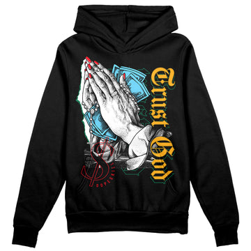 Jordan 1 Mid GS 'Six Championships DopeSkill Hoodie Sweatshirt Trust God Graphic Streetwear - Black