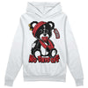 Jordan 12 “Red Taxi” DopeSkill Hoodie Sweatshirt Hurt Bear Graphic Streetwear - White