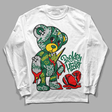 Jordan 1 Retro High OG Gorge Green DopeSkill Long Sleeve T-Shirt Broken Heart Graphic Streetwear - White