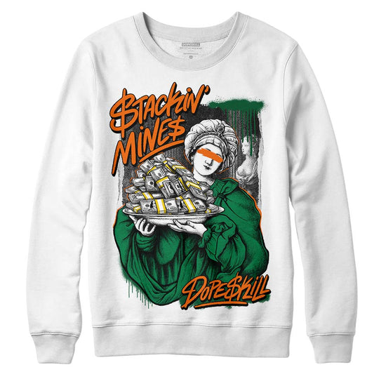 Green Sneakers DopeSkill Sweatshirt Stackin Mines Graphic Streetwear - WHite