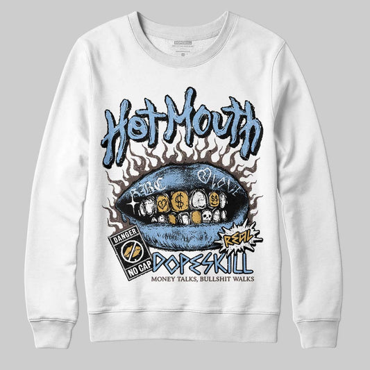 Adidas Handball Spezial ‘Light Blue’ DopeSkill Sweatshirt Hot Mouth Graphic Streetwear - White