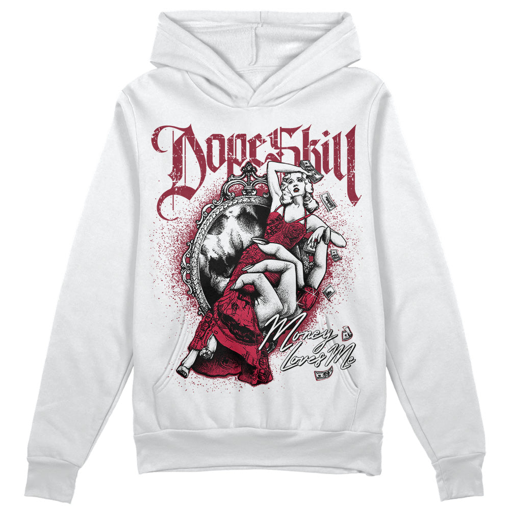 Jordan 1 Retro High '85 OG Metallic Burgundy DopeSkill Hoodie Sweatshirt Money Loves Me Graphic Streetwear - White